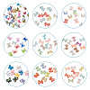 1 Box 195Pcs 21 Colors 3D Butterfly Resin Cabochons MRMJ-PJ0001-04-2
