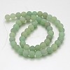 Frosted Round Natural Green Aventurine Bead Strands G-J338-05-8mm-4