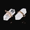 Natural Quartz Crystal Double Terminal Pointed Pendants G-N345-09A-3