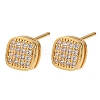 Brass Micro Pave Cubic Zirconia Stud Earrings EJEW-F418-01G-01-4