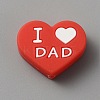 Heart with Word I Love Dad Silicone Beads LS-SIL-WH0001-61A-1