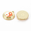 Rack Plating Light Gold Alloy Enamel Pendants ENAM-Q444-012B-RS-2