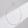925 Sterling Silver Paperclip Chain Necklaces for Women NJEW-H048-04G-1