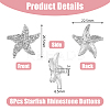 DICOSMETIC 8Pcs 1-Hole Silver Plated Alloy Rhinestone Shank Buttons BUTT-DC0001-07-2
