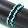 Synthetic Turquoise Beads Stretch Bracelets for Women Men PW-WG6A9BA-03-3