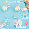 Starfish/Shell Shape 925 Sterling Silver Sea Animal Charms STER-PH0002-31-4