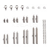 304 Stainless Steel Slide On End Clasp Tubes & Open Jump Rings & Lobster Claw Clasps & Chain Extender STAS-TA0004-65P-2