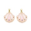 Brass Micro Pave Colorful Cubic Zirconia and Enamel Pendants KK-T075-92A-G-1