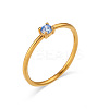 Flat Round 304 Stainless Steel Micro Pave Cubic Zirconia Finger Rings FS-WG2DA17-12-1