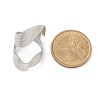 304 Stainless Steel Open Cuff Ring for Women RJEW-M025-03P-5