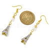 Alloy Enamel Eiffel Tower Dangle Earrings with Imitation Pearl Beaded EJEW-JE05422-02-2