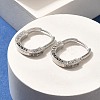 Brass Cubic Zirconia Hoop Earrings EJEW-M048-07P-2