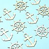100pcs 2 Styles Nautical Theme Wood Big Pendants WOOD-CJ0001-72-3