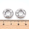 304 Stainless Steel Rhinestone Linking Rings STAS-T064-77P-3