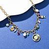 304 Stainless Steel Colorful Enamel Elephant and Fish Pendant Necklaces for Women NJEW-F346-04G-2