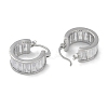 Clear Cubic Zirconia Hoop Earrings EJEW-L292-018P-2