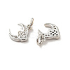 Moon with Cloud Brass Micro Pave Clear Cubic Zirconia Charms KK-G425-18-3