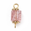 Crackle Glass Connector Charms PALLOY-JF01456-2