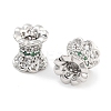Brass Micro Pave Clear Cubic Zirconia Beads KK-P271-39A-01-2