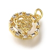 Rack Plating Brass Micro Pave Clear Cubic Zirconia Pendants KK-G500-20G-2