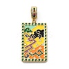 Brass Micro Pave Cubic Zirconia Pendants with Enamel KK-H458-04G-04-1
