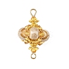 Handmade Porcelain & Glass & Seed Beads Links Connector Charms PALLOY-MZ01367-01-1