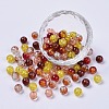5 Colors Spray Painted & Baking Paint Crackle Glass Beads CCG-X0010-12-8mm-1