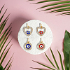 8Pcs 4 Styles Evil Eye Brass Micro Pave Clear Cubic Zirconia Charms KK-DC0002-64-5