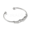 Infinity 304 Stainless Steel Cuff Bangles for Women BJEW-B104-26P-2