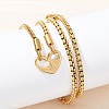 Mother's Day 304 Stainless Steel Mom Heart Pendant Necklaces for Women NJEW-Z079-01G-3