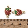 304 Stainless Steel Enamel Strawberry Connector Charms STAS-A121-02G-01-3