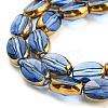 Electroplate Transparent Glass Beads Strands EGLA-G037-03A-HP04-3