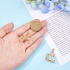 2Pcs 2 Styles Brass Pendant Cabochon Settings KK-HS0001-20G-3