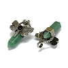 Natural Green Aventurine Faceted Pointed Bullet Big Pendants G-Q165-01AS-06-2