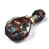 Assembled Synthetic Pyrite and Imperial Jasper Openable Perfume Bottle Pendants G-R481-14E-3