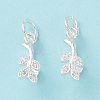 Rack Plating Brass Pave Cubic Zirconia Leaf Shape Ice Pick Pinch Bails KK-G464-07S-4