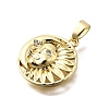 Brass Micro Pave Cubic Zirconia Pendants KK-P336-07G-2