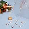 10Pcs Electroplated Natural Keshi Pearl Flat Round Connector Charms PEAR-HS0001-11-5
