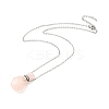 Openable Faceted Natural & Synthetic Mixed Stone Perfume Bottle Pendant Necklaces for Women NJEW-F296-02P-3