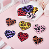 10Pcs 10 Styles Polyester Leopard Print Embroidery Cloth Iron on/Sew on Patches PATC-TA0001-59-6