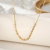 Cubic Zirconia Column Pendant Necklace with Brass Cable Chains UU3534-1-3
