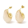 Teardrop Brass Resin Stud Earrings EJEW-P333-08G-01-4