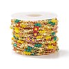 Brass Enamel Flower Link Chains CHC-P009-33G-3