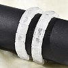 Square Natural Quartz Crystal Beads Stretch Bracelets for Women Men BJEW-C097-06W-3