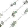 Handmade Natural Green Aventurine & ABS Imitation Beaded Chains CHS-F025-01G-1