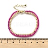 Brass Beaded Double Strand Bracelets BJEW-U040-02G-01-5