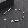 Non-Tarnish 304 Stainless Steel Round Beaded Link Chain Bracelets for Women LS-BJEW-D033-01P-4