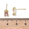 Brass Micro Pave Clear Cubic Zirconia Stud Earrings KK-CBA56EF-40G-6