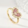 Adjustable Brass Micro Pave Cubic Zirconia Rings RJEW-S400-03G-1