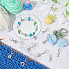 Zinc Alloy & Glass Number Pendant Locking Stitch Markers HJEW-PH01872-5